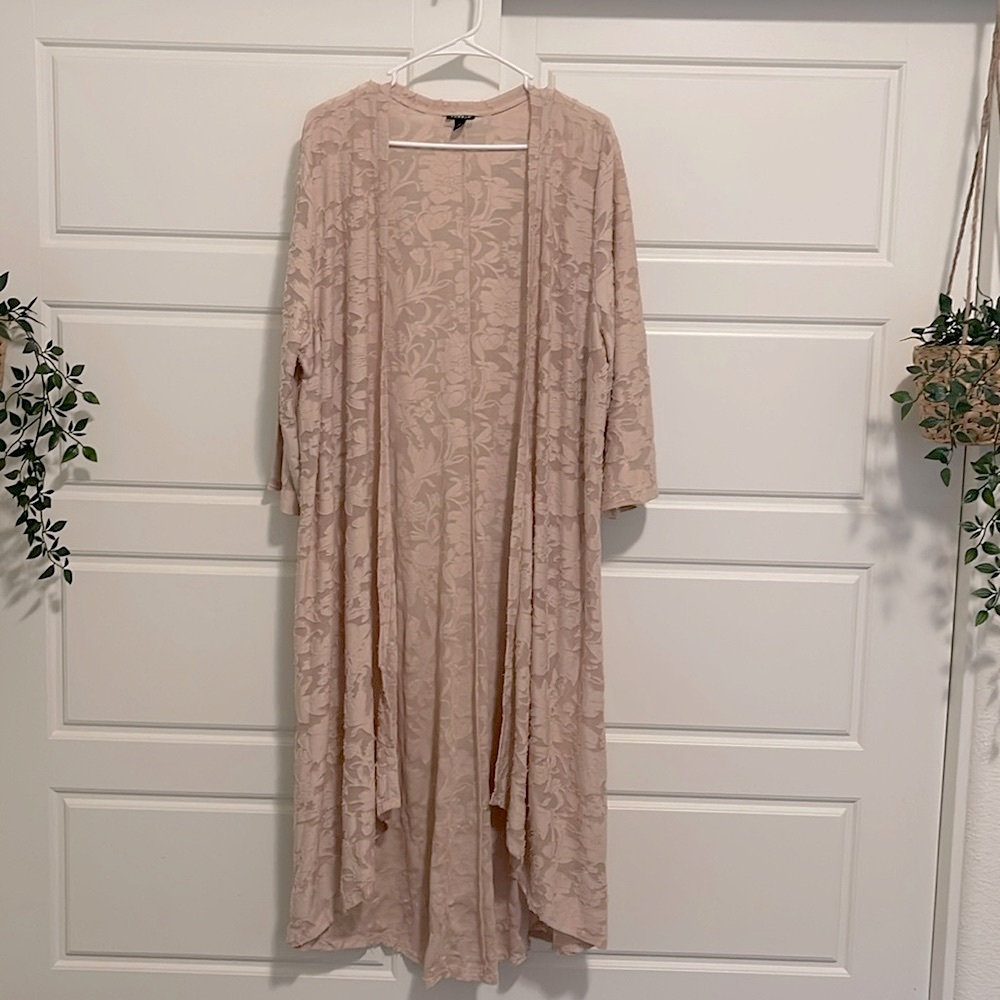Torrid Creme Distressed Cardigan